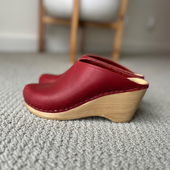 BONA DRAG No. 6 New School Leather Clog Red 38, US 7.5 - Picture 3 of 8